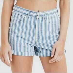 American Eagle striped Mom shorts cotton denim 12